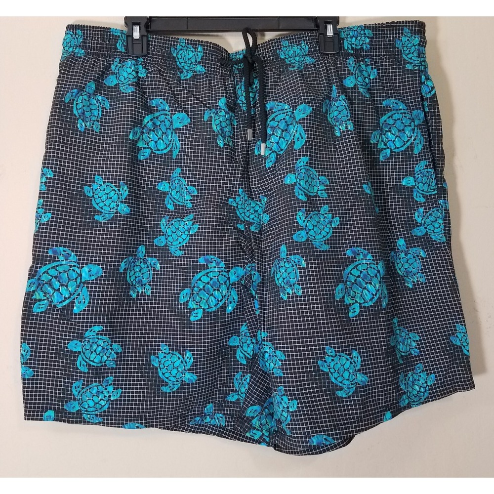 Vilebrequin Swim Shorts Trunks Men 5XL Sea Turtles Black White Grid